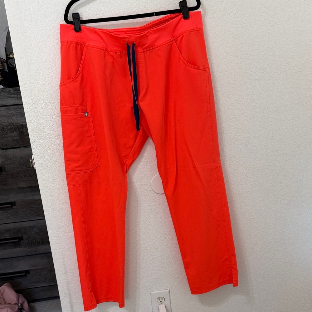 Figs fiery coral Kade cargo pants